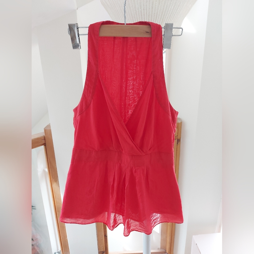 Red Theory Sleeveless Blouse